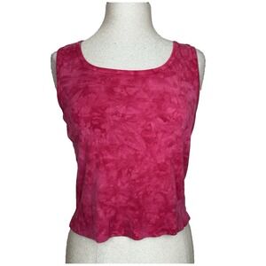 Ralph Ralph Lauren Pink Tie Dye Crop Tank Top L Vtg Embroidered Logo Y2K 90s USA